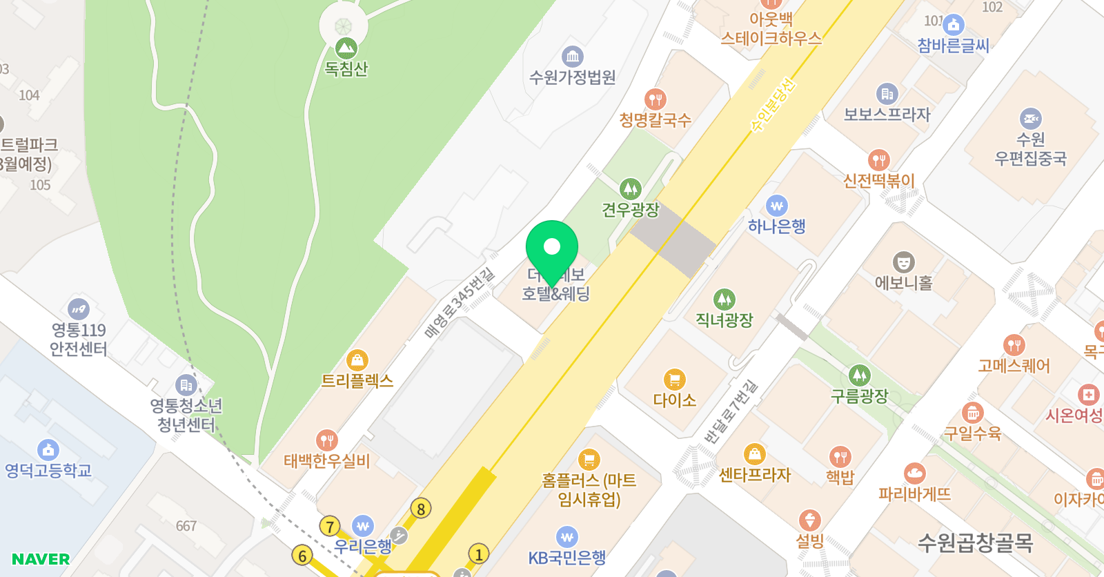 청담 어학원 영통브랜치 위치