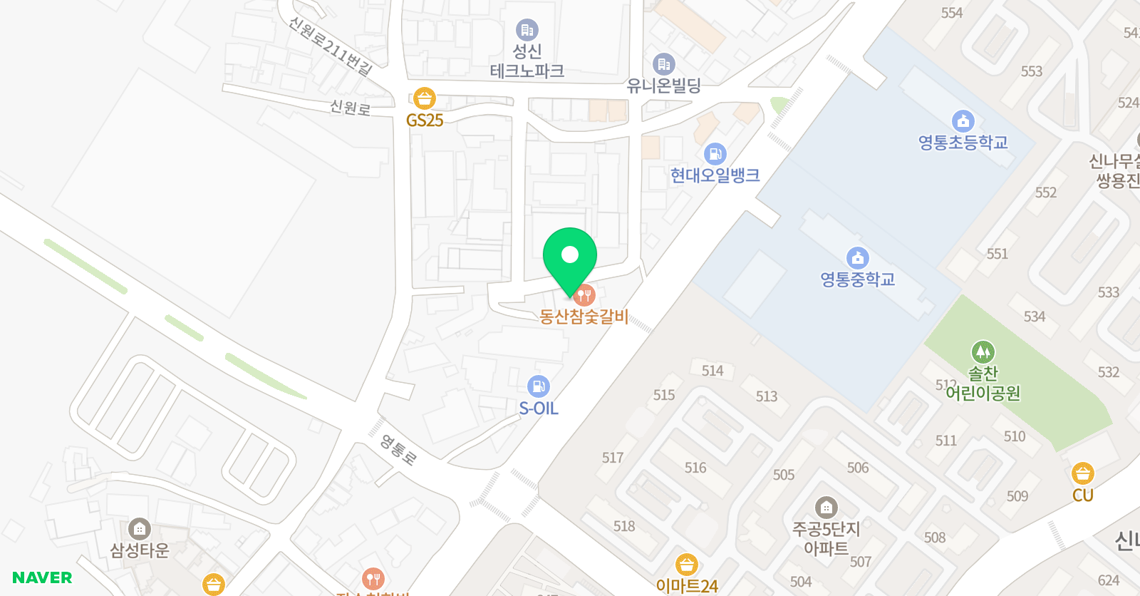 PEC 스포츠아카데미 영통점 위치