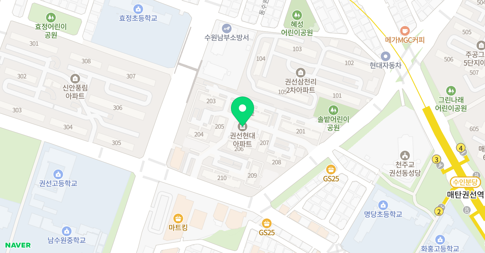 빨간펜 수학의달인 매탄권선점 위치