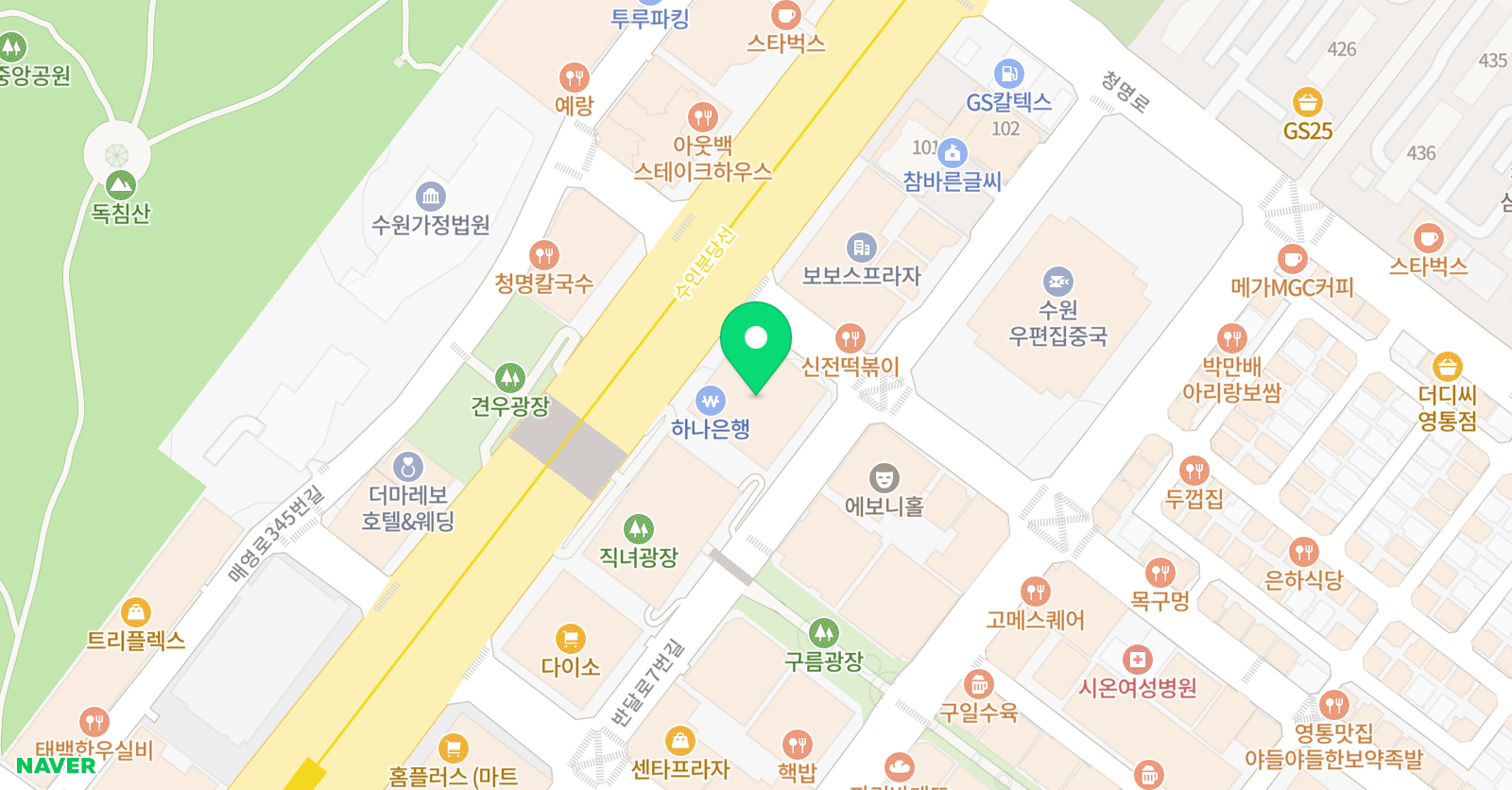오감랭귀지 영통점 위치