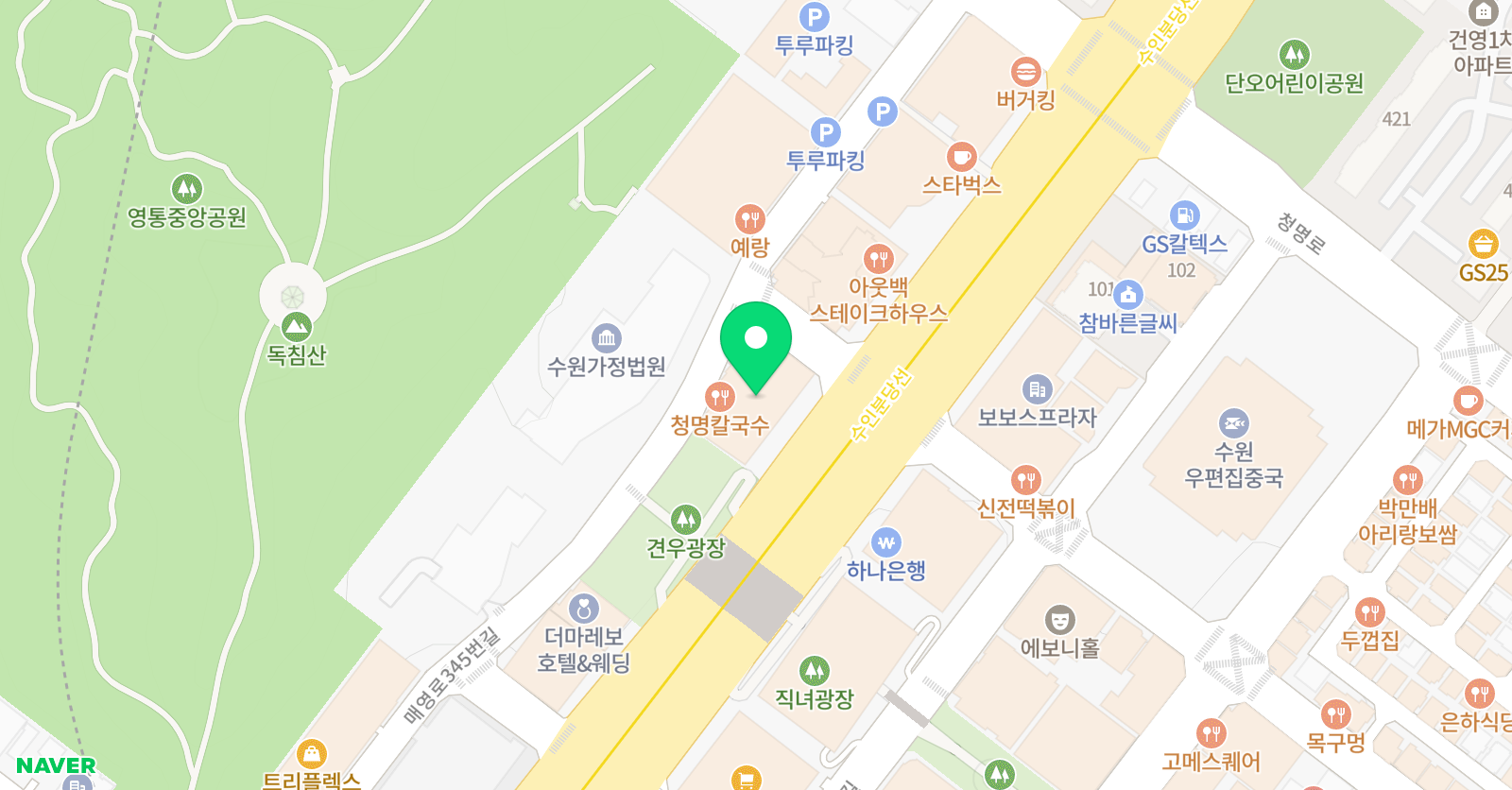 DYB최선 어학원 영통 위치