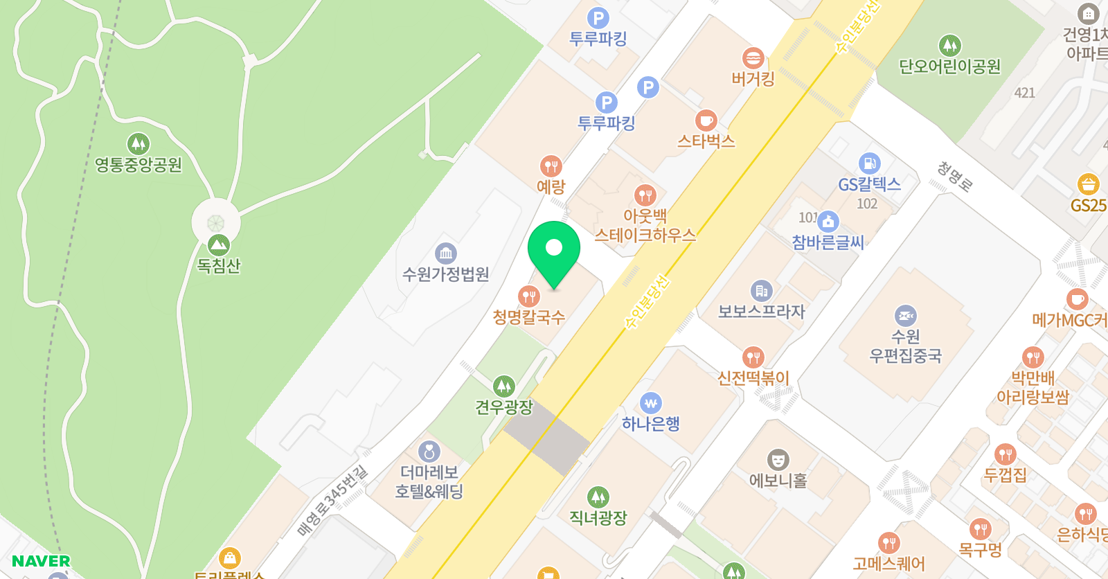 YEP 이언어학원 영통관 위치