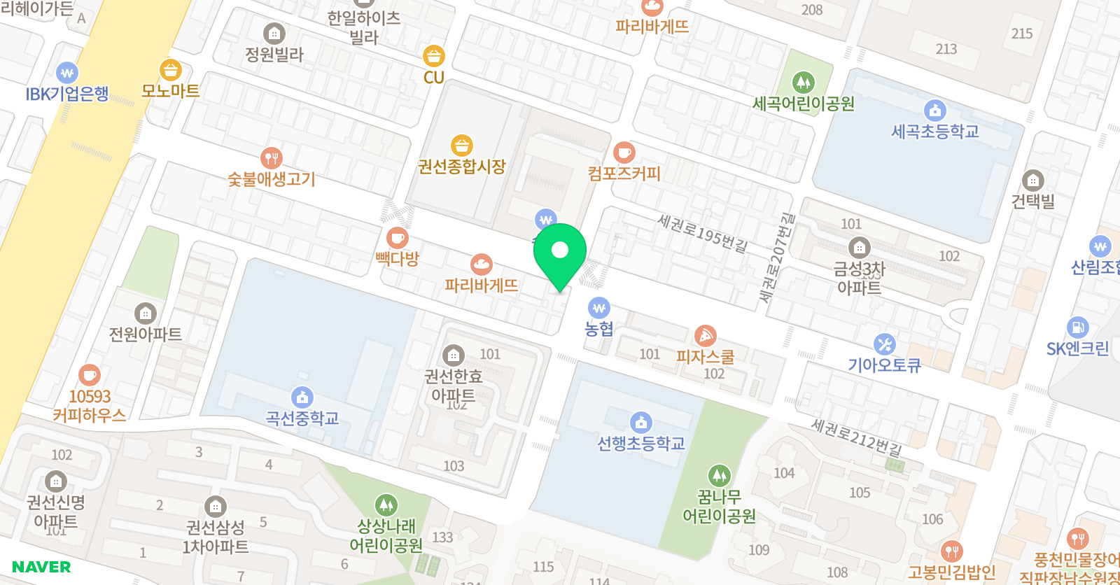 엠브이피 효자학원 위치