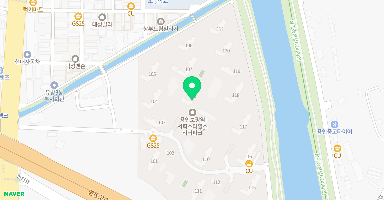 뮤엠 영어학원 보평역서희스타힐스NEST 위치