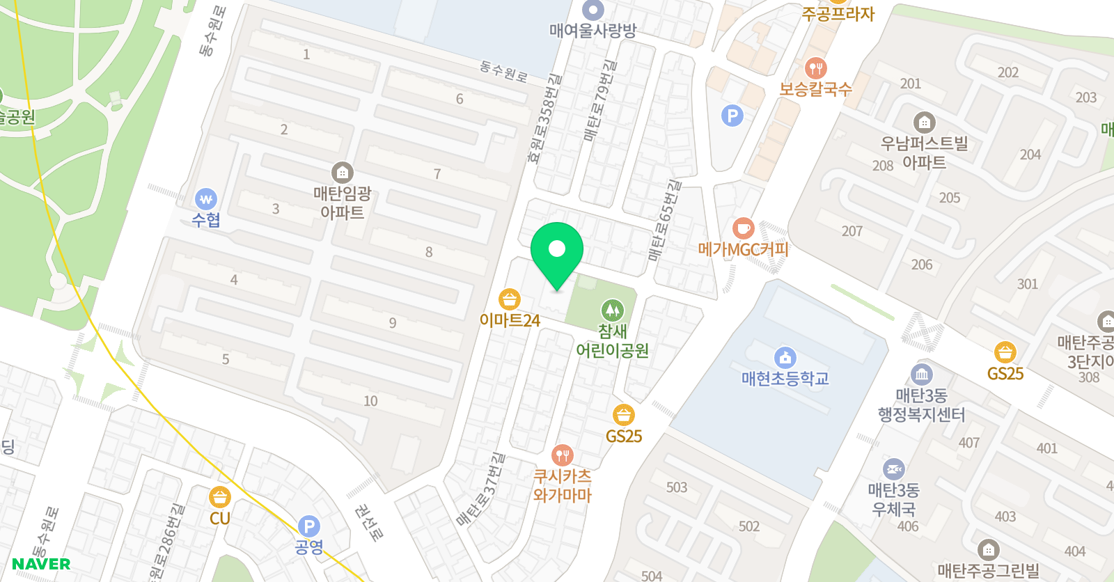 윌그로우 동수원어학원 위치