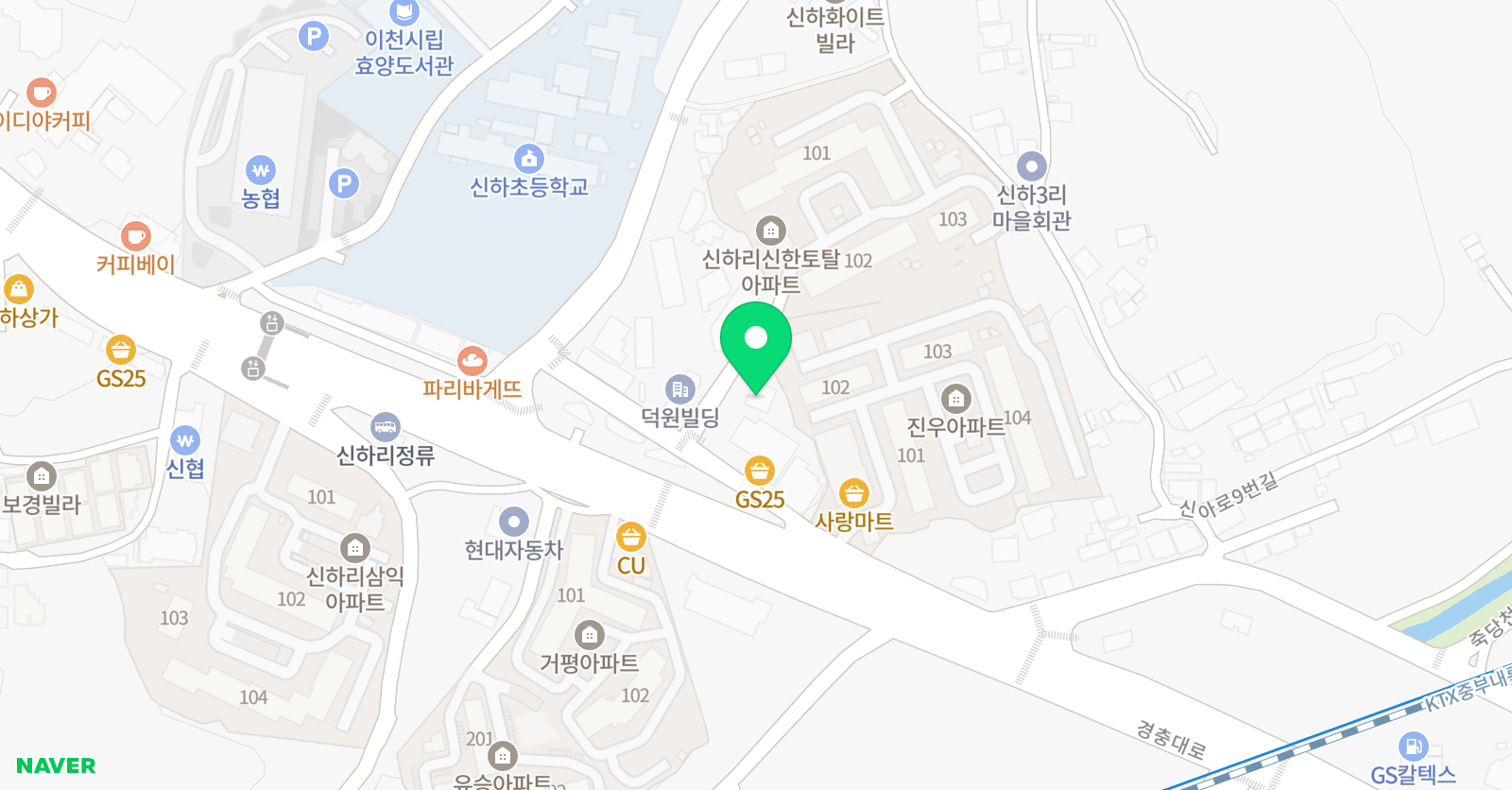 엔키즈 영어학원 이천신하리 위치