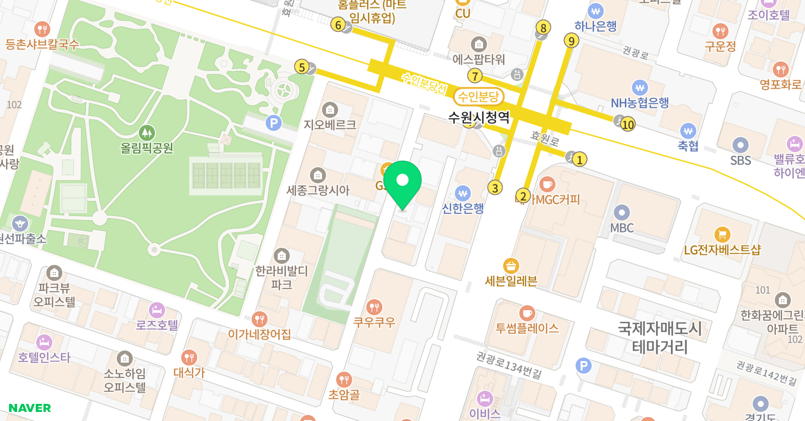 뮤직드로잉 취미음악학원 수원시청점 위치