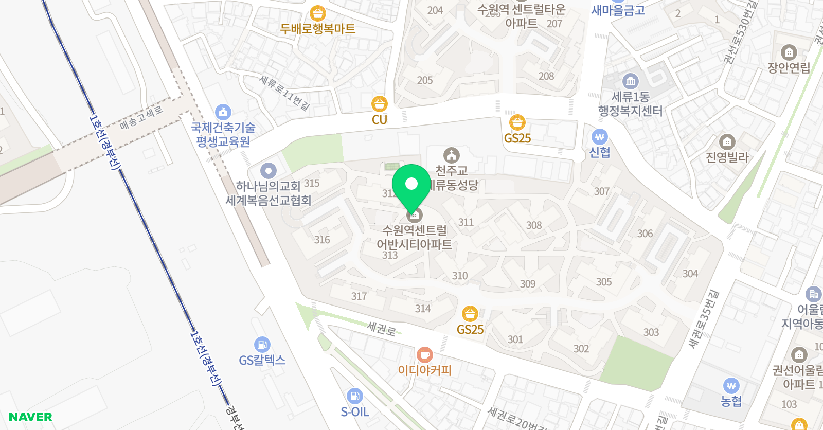 스마트해법수학 셀파 수학 센트럴3단지 교습소 위치