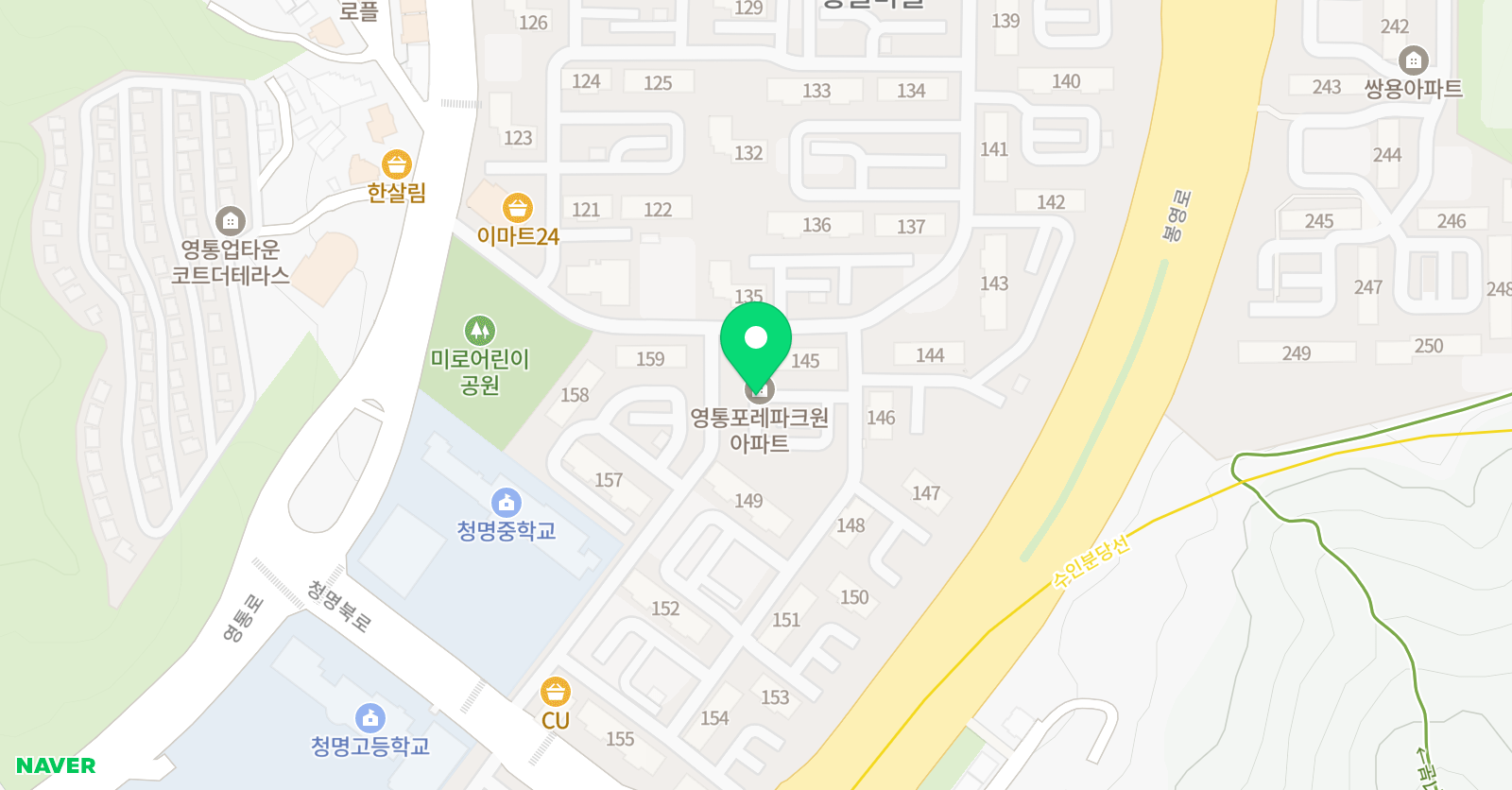 푸르넷공부방 영통점 위치