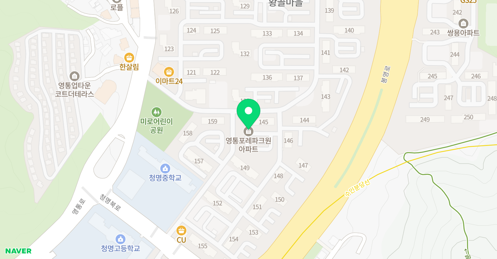 미래엔 수학 수원영통황골1단지1호점 위치
