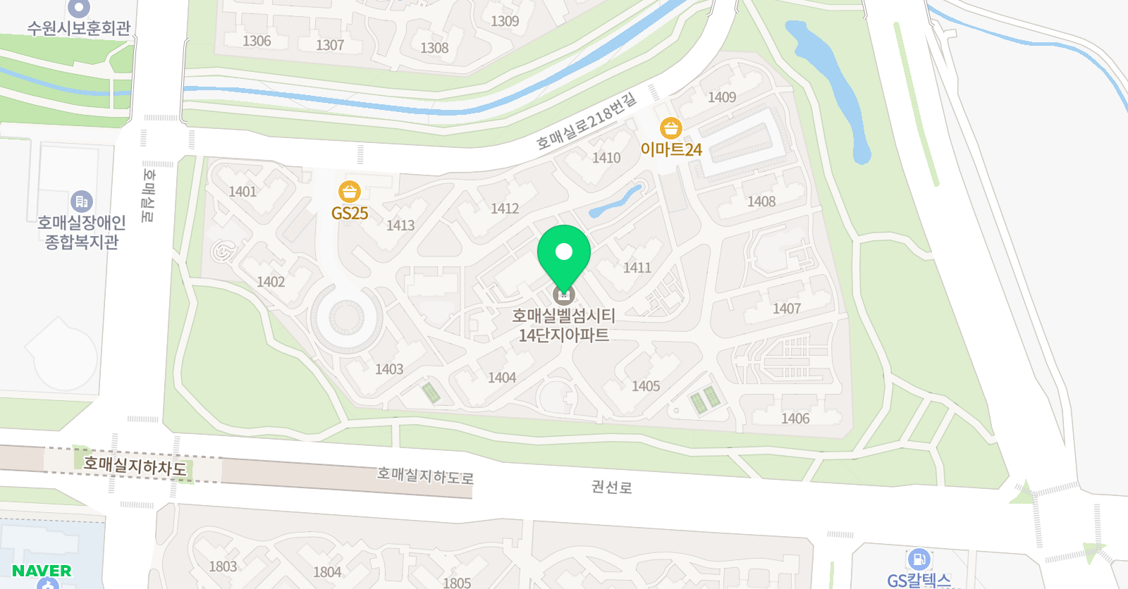 시크릿영어 호매실 영어공부방 벨섬시티 위치