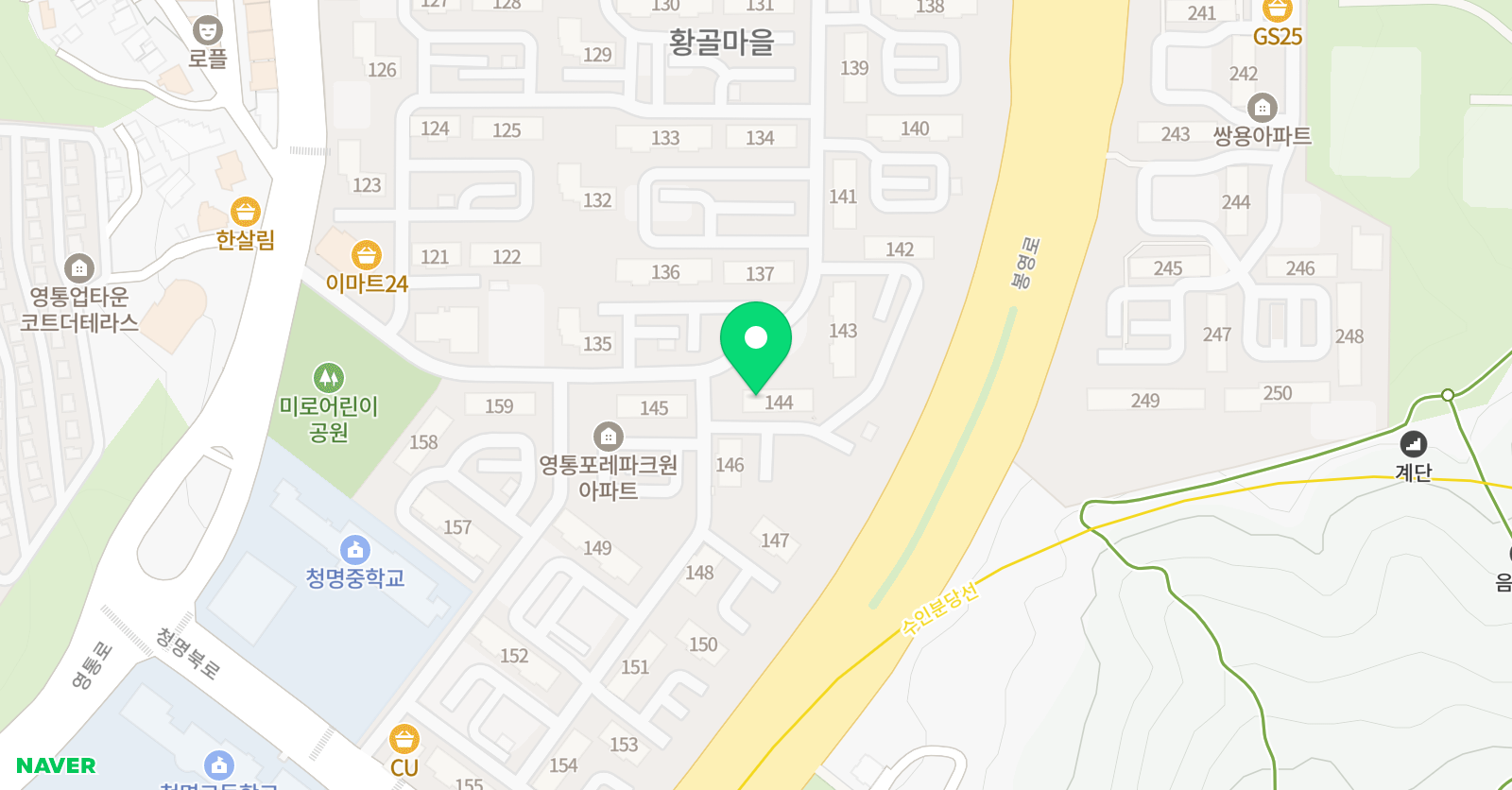스마트해법 영어 교실 영통1단지 위치