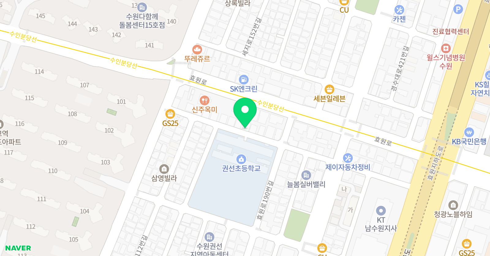 지앤비 어학원 권선중앙캠퍼스 위치