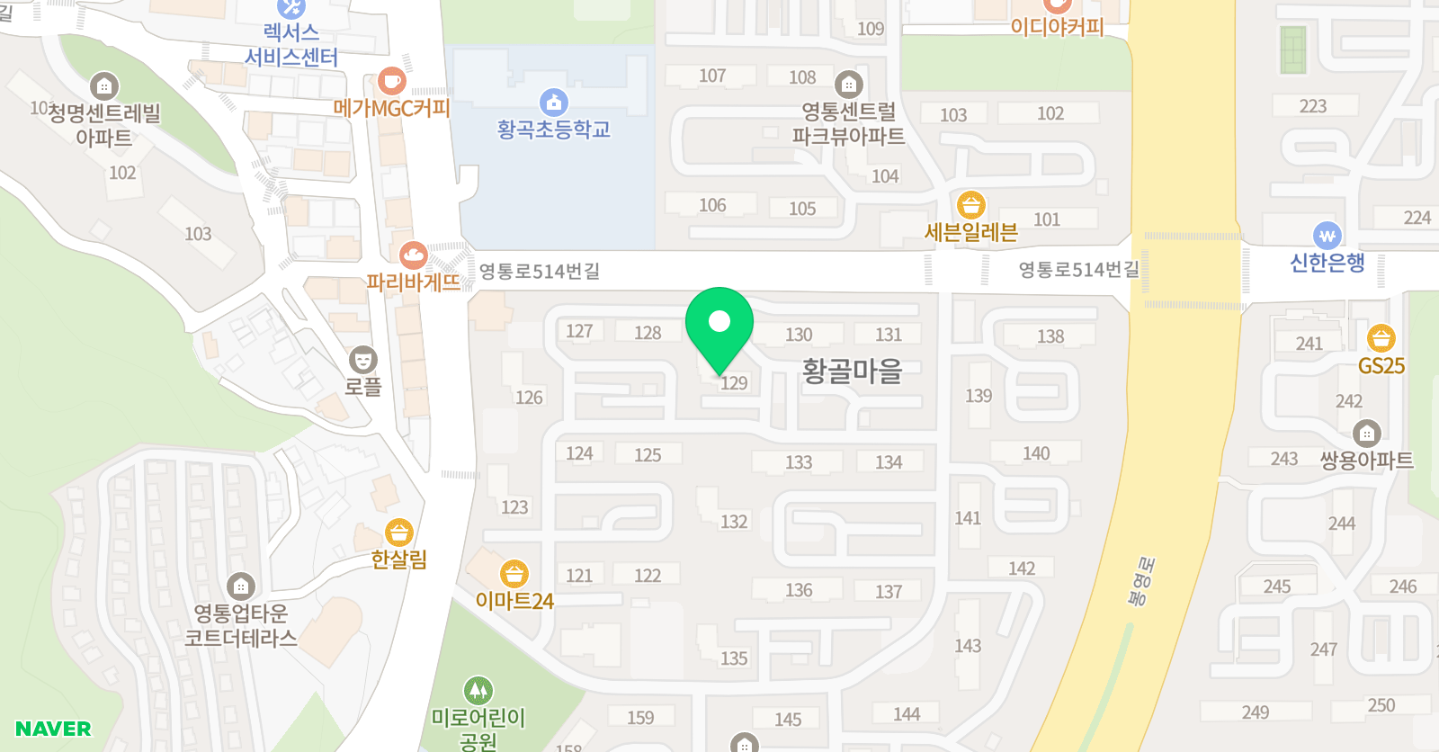 3030 영어학원 영통러닝센터 위치