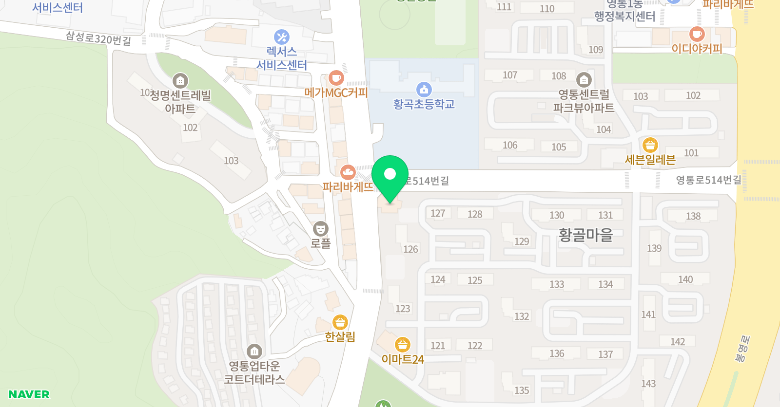 뮤엠 영어 황곡점 위치