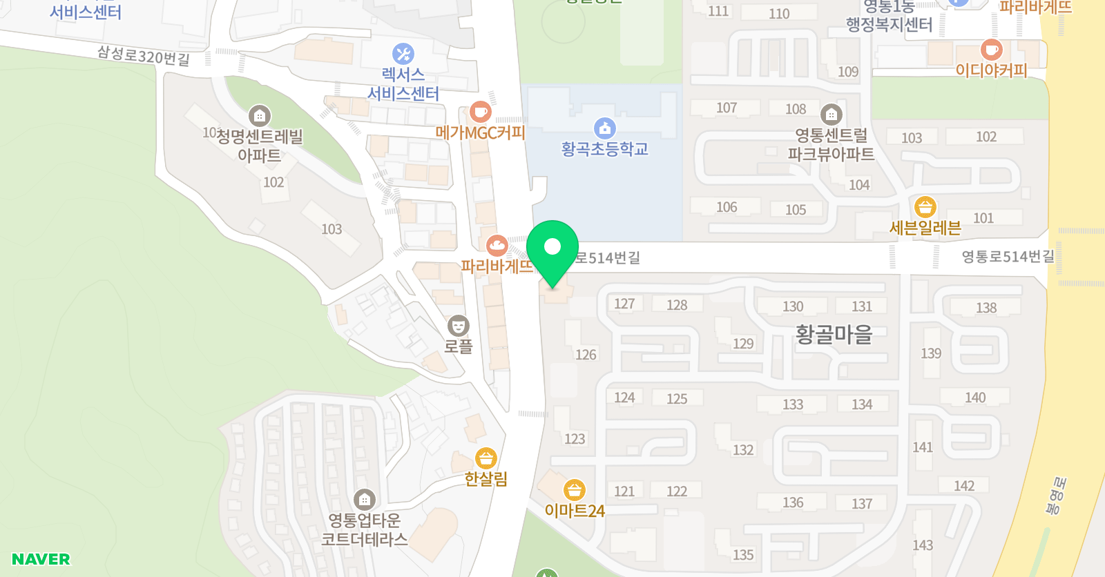 태아일체선호 태권도 영통점 위치