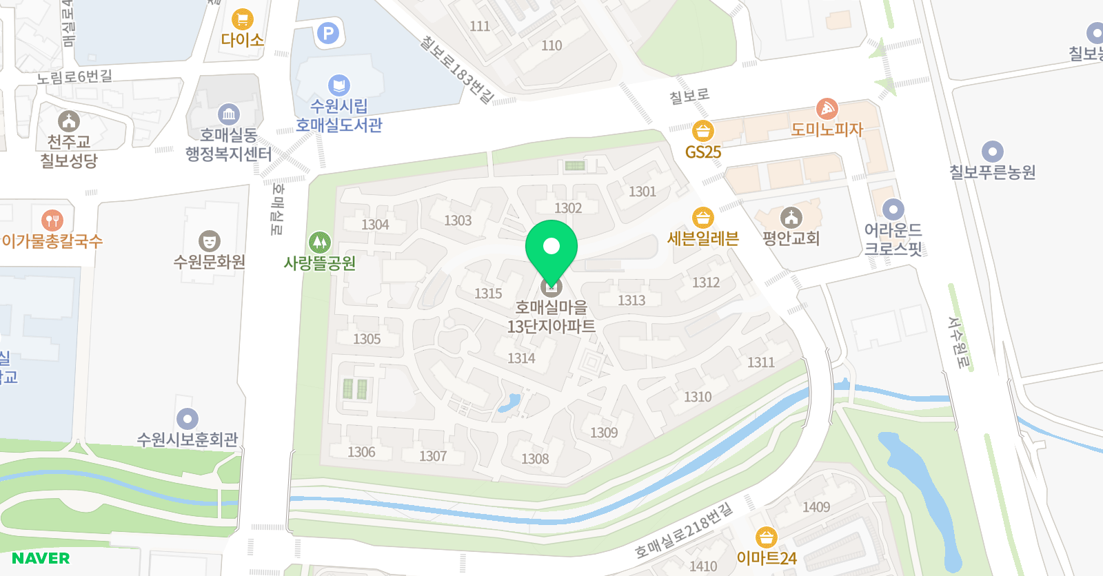 셀파 호매실13단지 탑클래스 위치