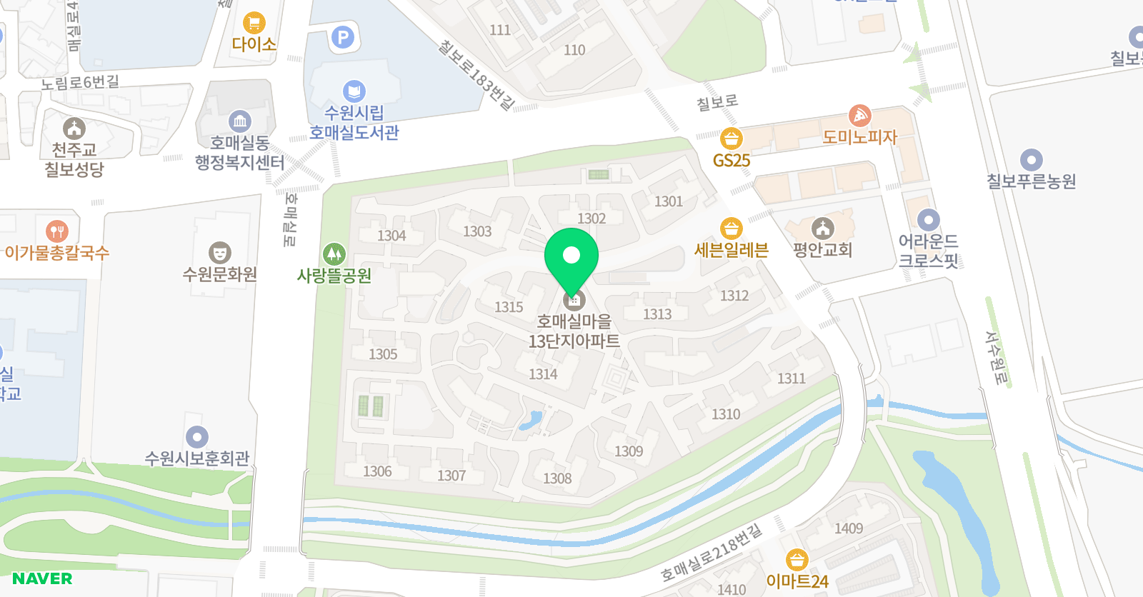 웅진 공부방 호매실 13단지 위치