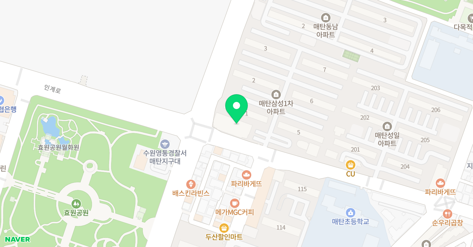 삼성 영어셀레나 매탄교습소 위치