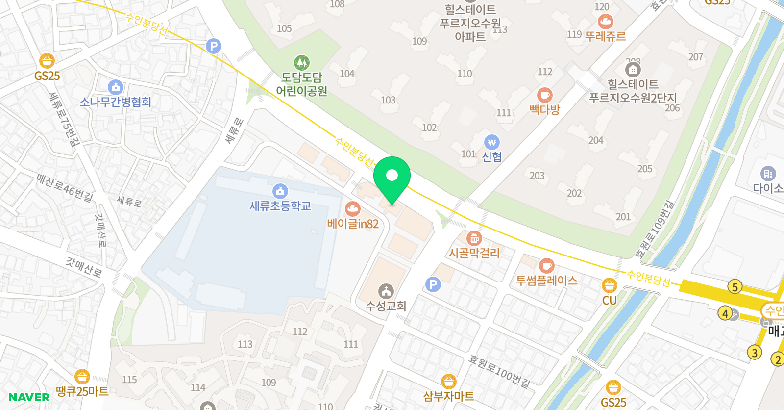 창의나무 수학학원 위치