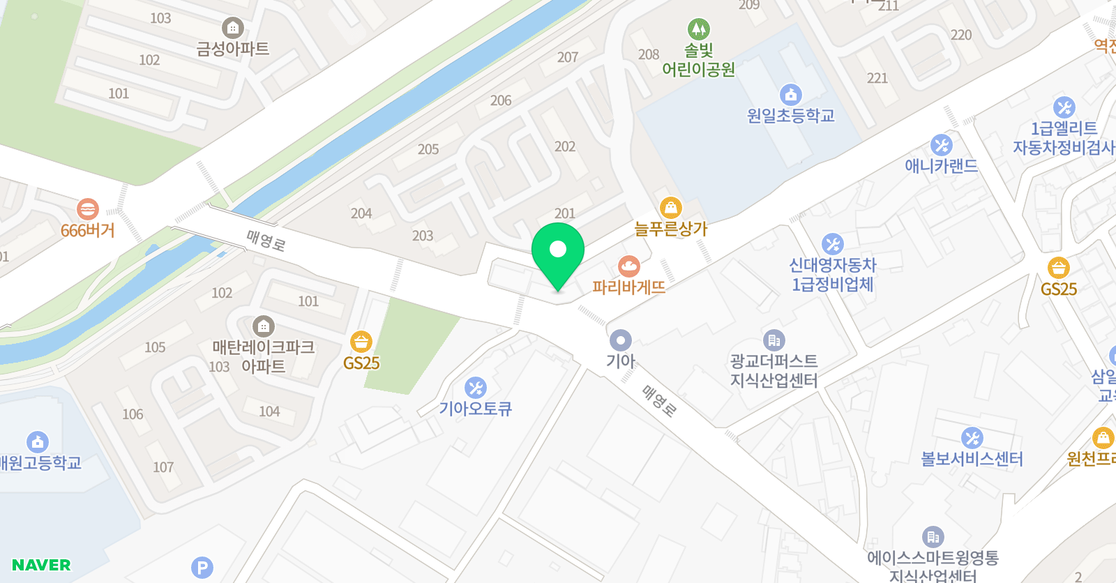 눈높이러닝센터 원천학원 위치
