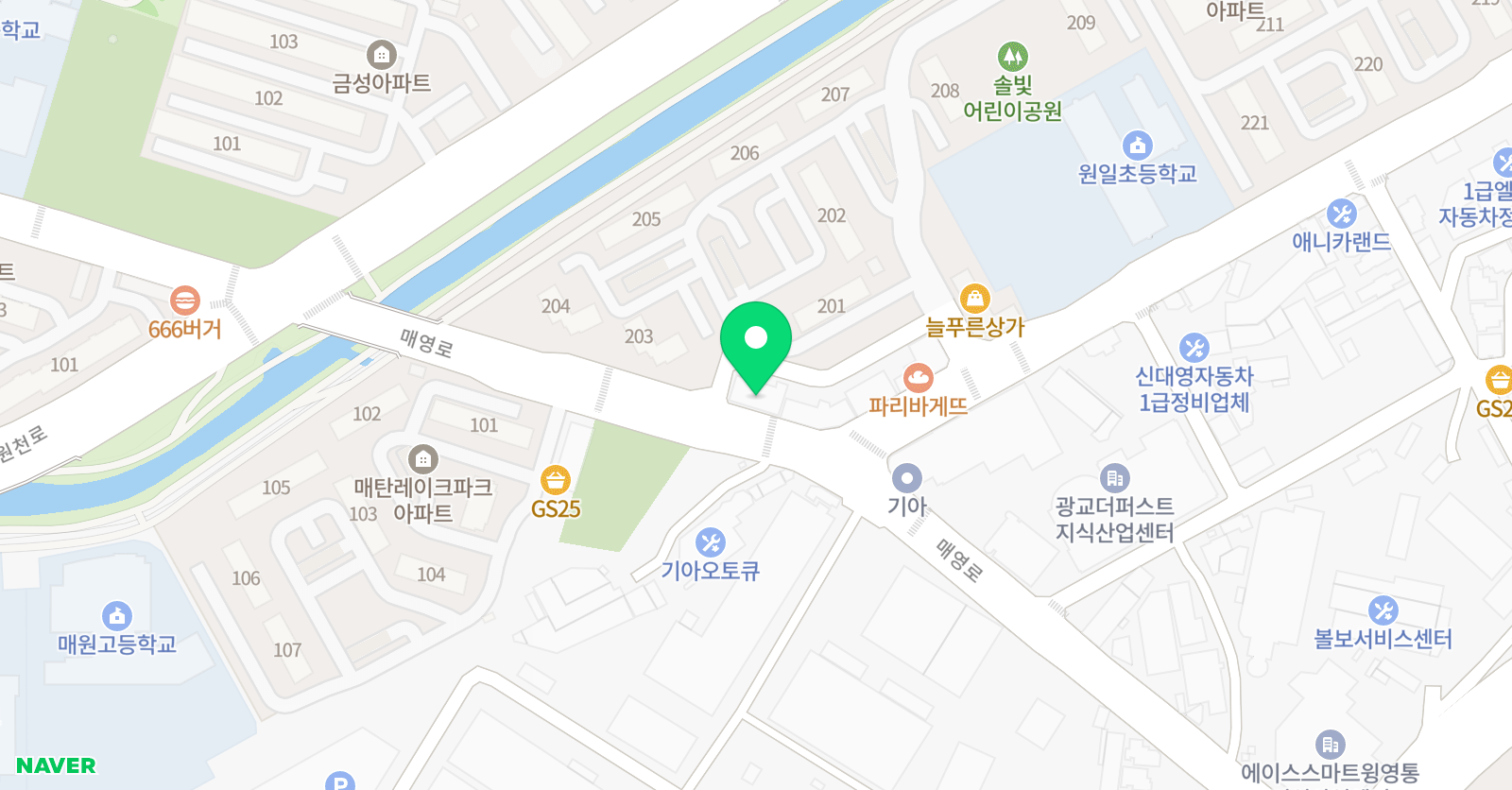 영통프라임 영어학원 위치