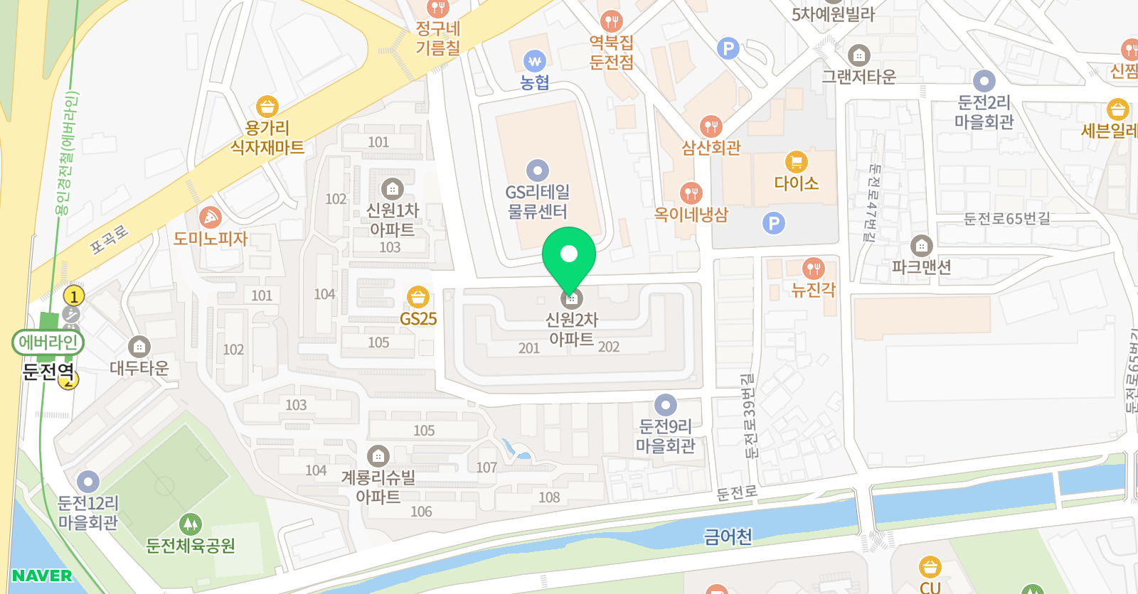 한우리 독서토론논술학원 둔전 홈클럽 위치