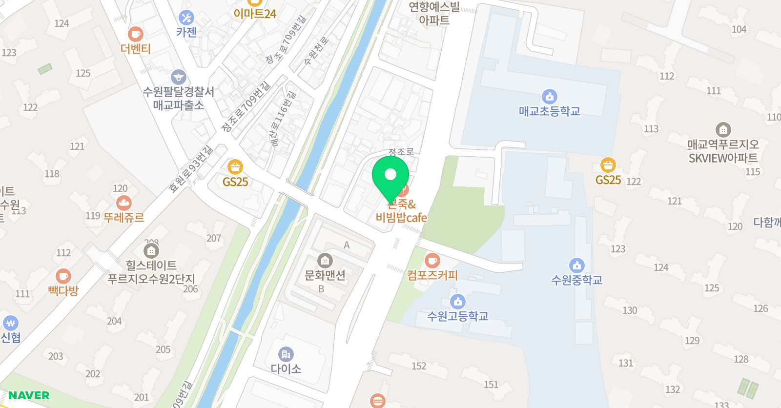 리드앤톡이화킴스 영어학원 매교3관 위치