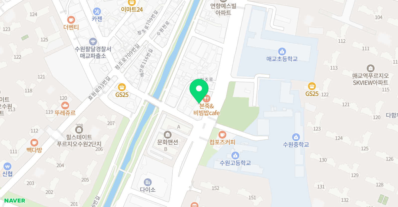 리드인 독서논술 매교초점 위치