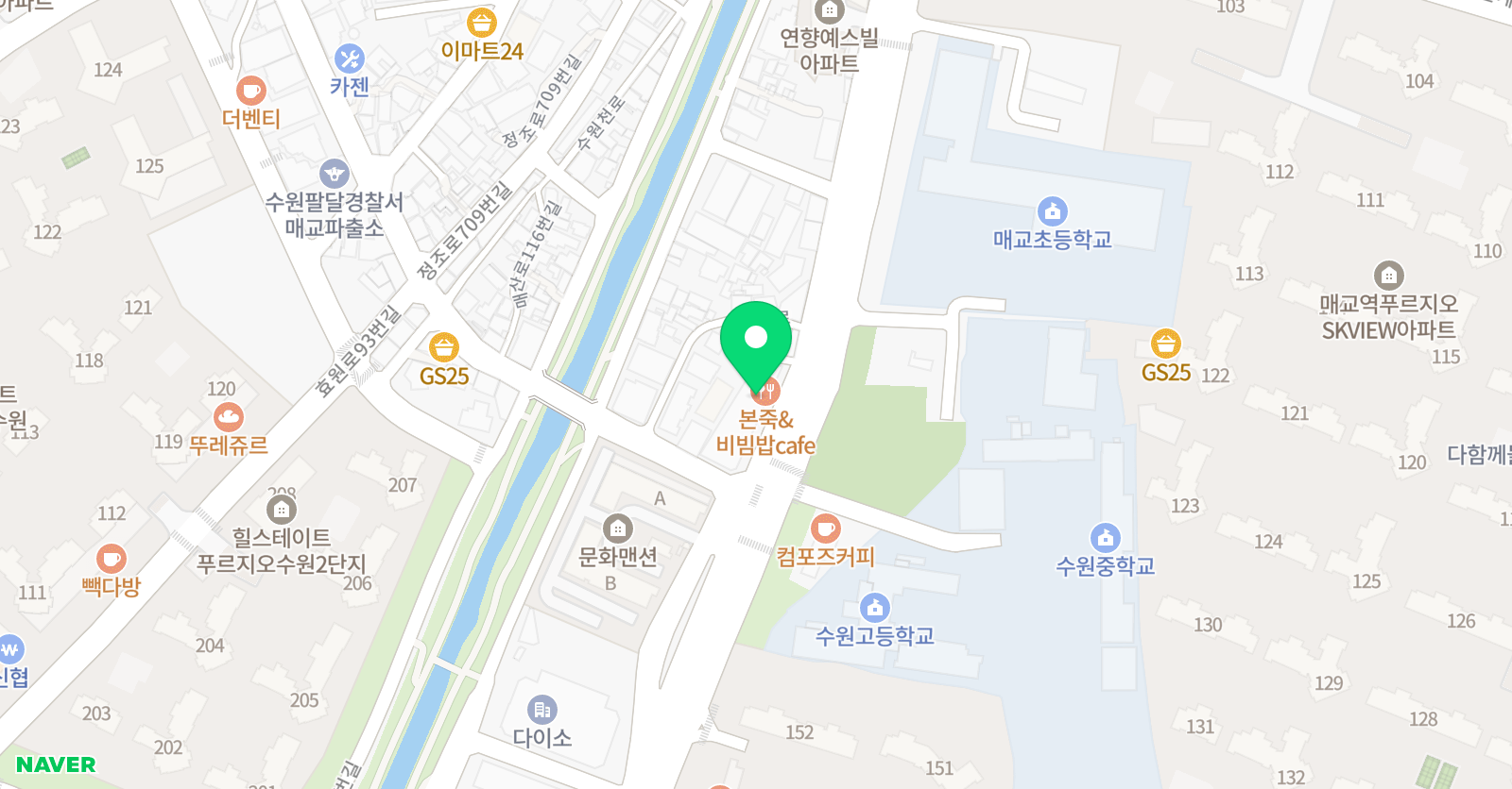 매교센터 유니팝 미술학원 위치