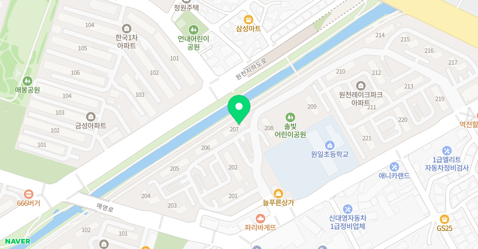 푸르넷공부방 원일점 위치