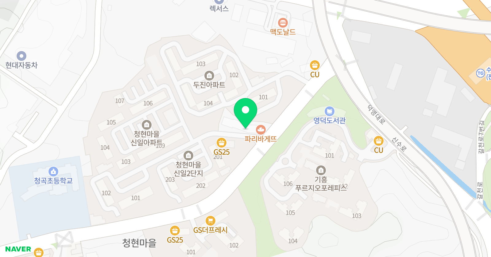 용인대청곡 태권도 위치