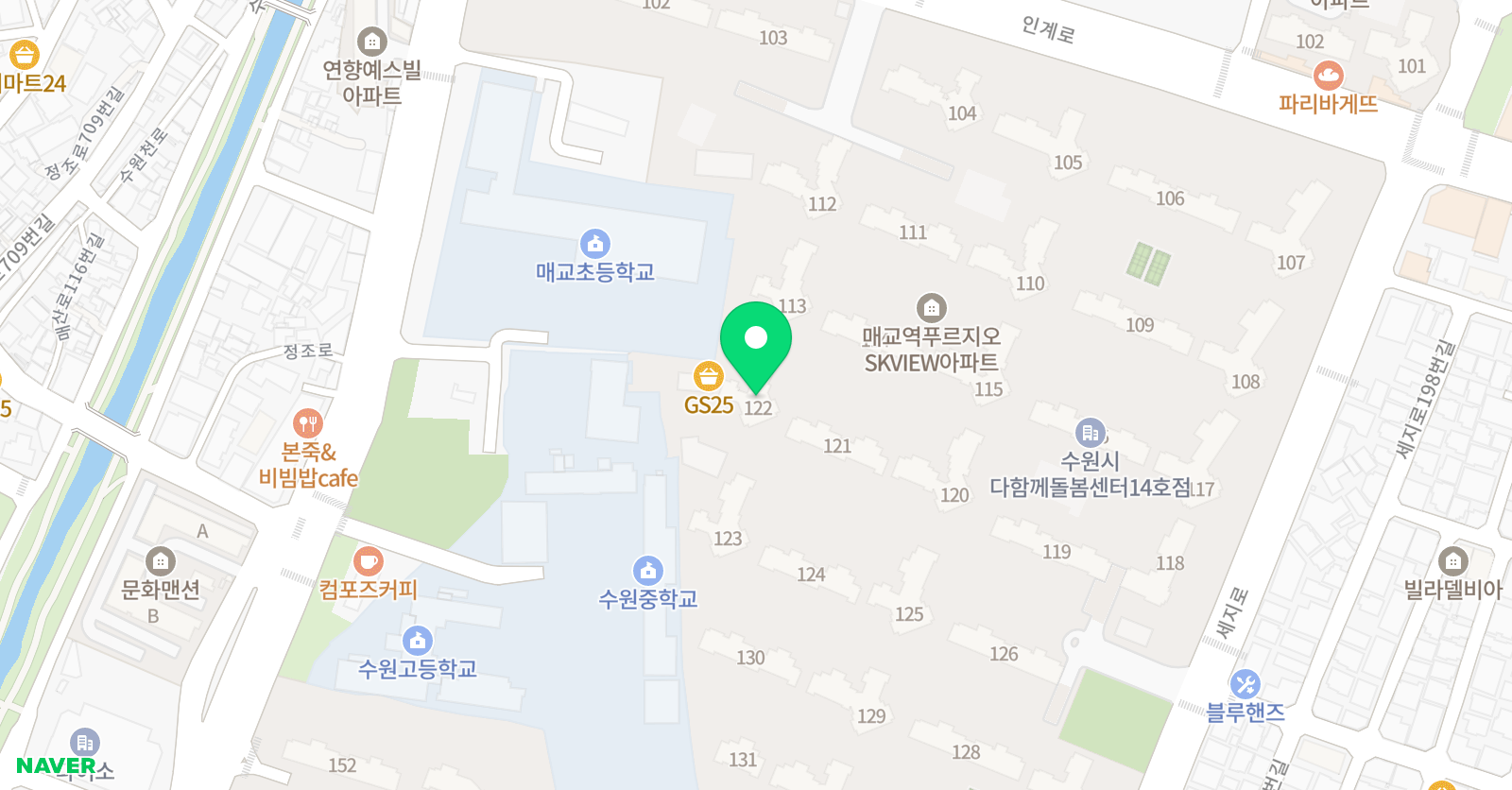 푸르넷 공부방 매교점 위치