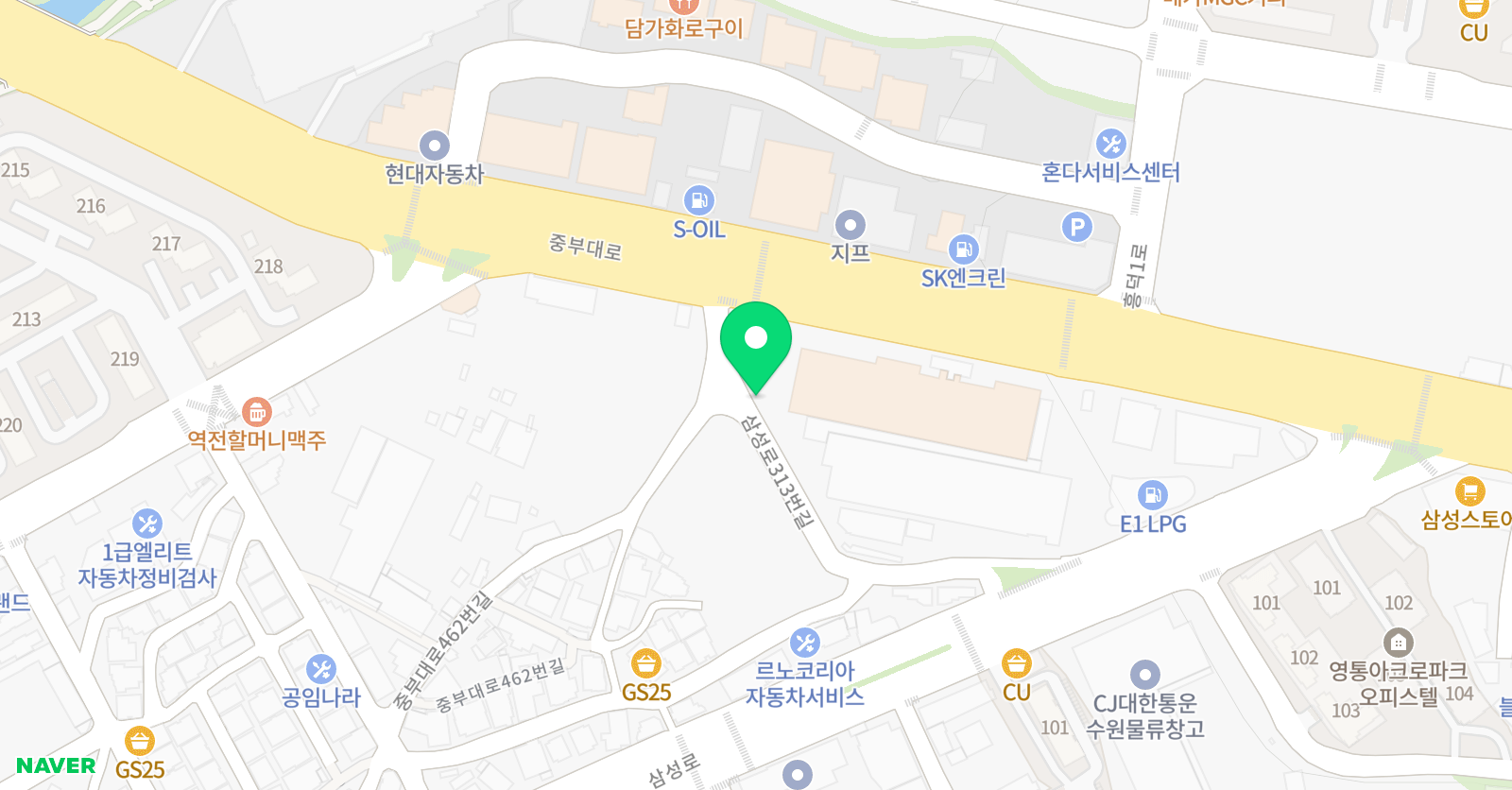 퍼시픽풋볼트레이닝 풋볼트레이닝 학원 수원광교점 위치