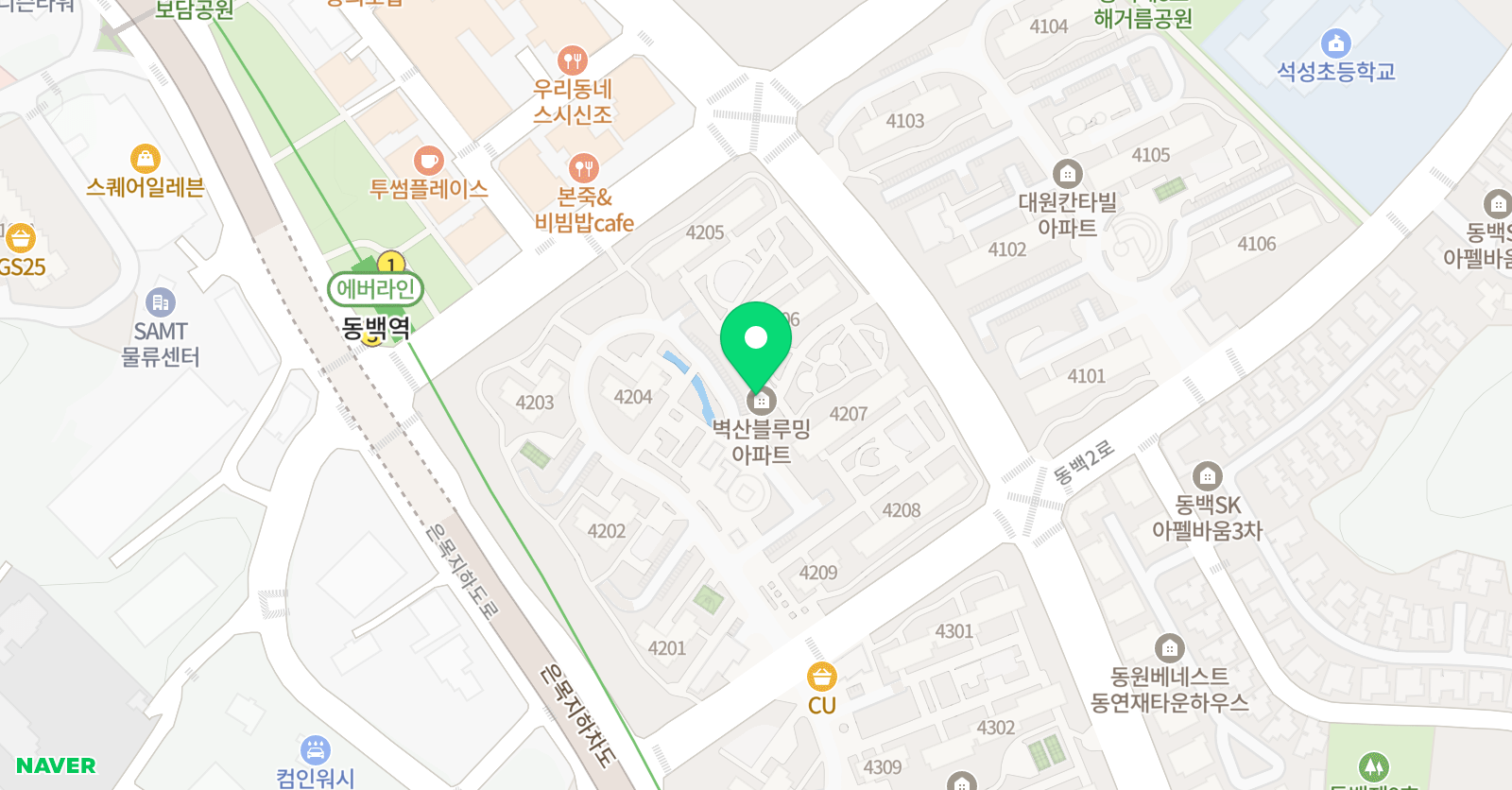 아소비 용인동백역블루밍점 위치