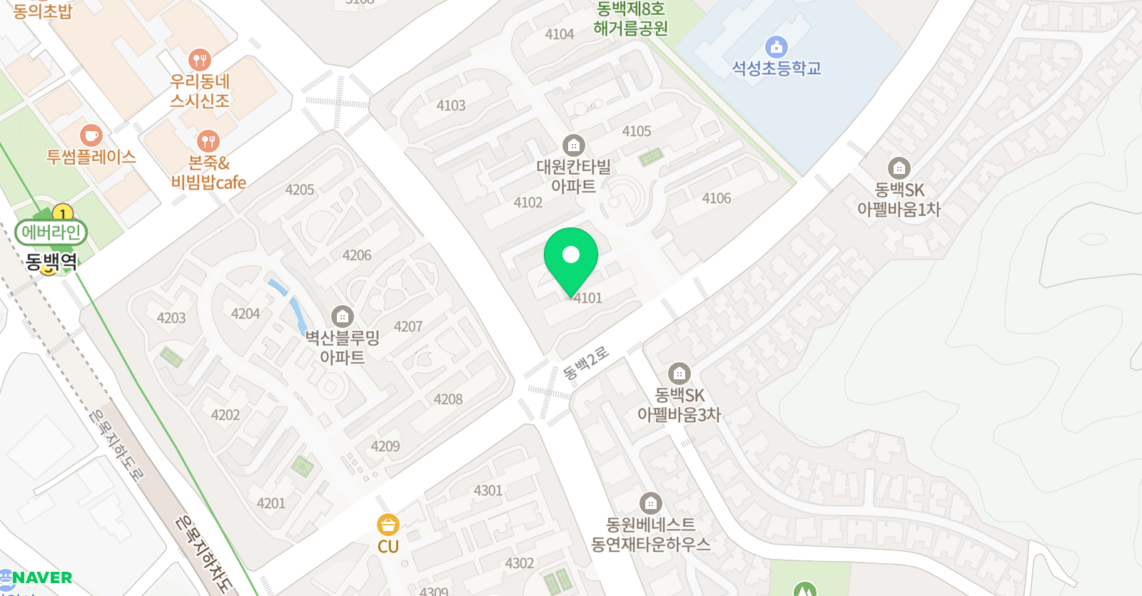 빨간펜 수학의달인 동백중동점 위치