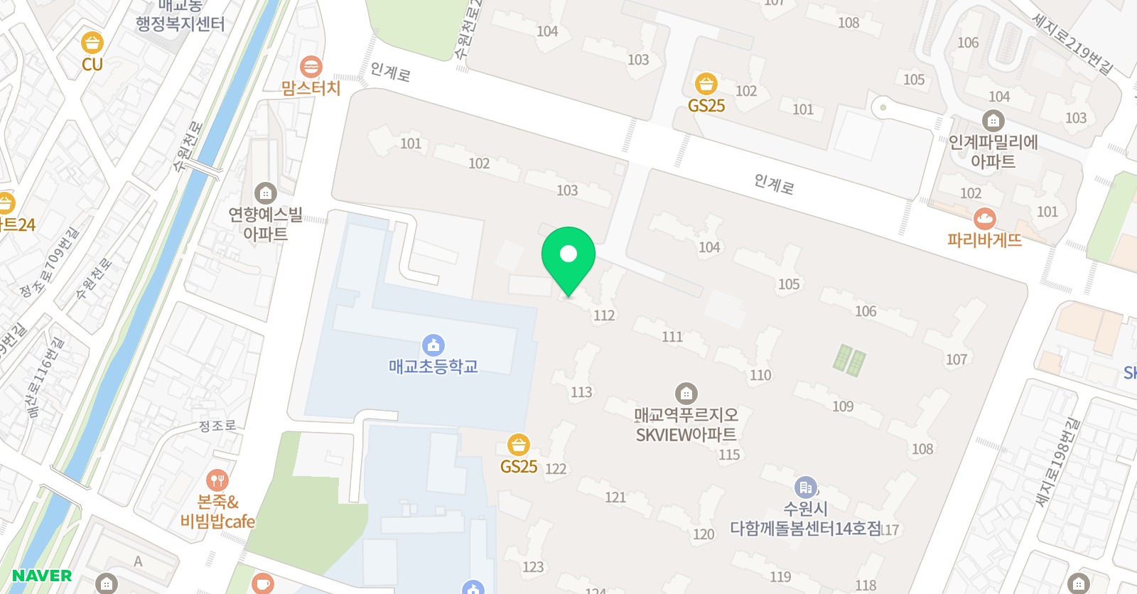 기탄 사고력 교실 매교역푸르지오SK뷰점 위치