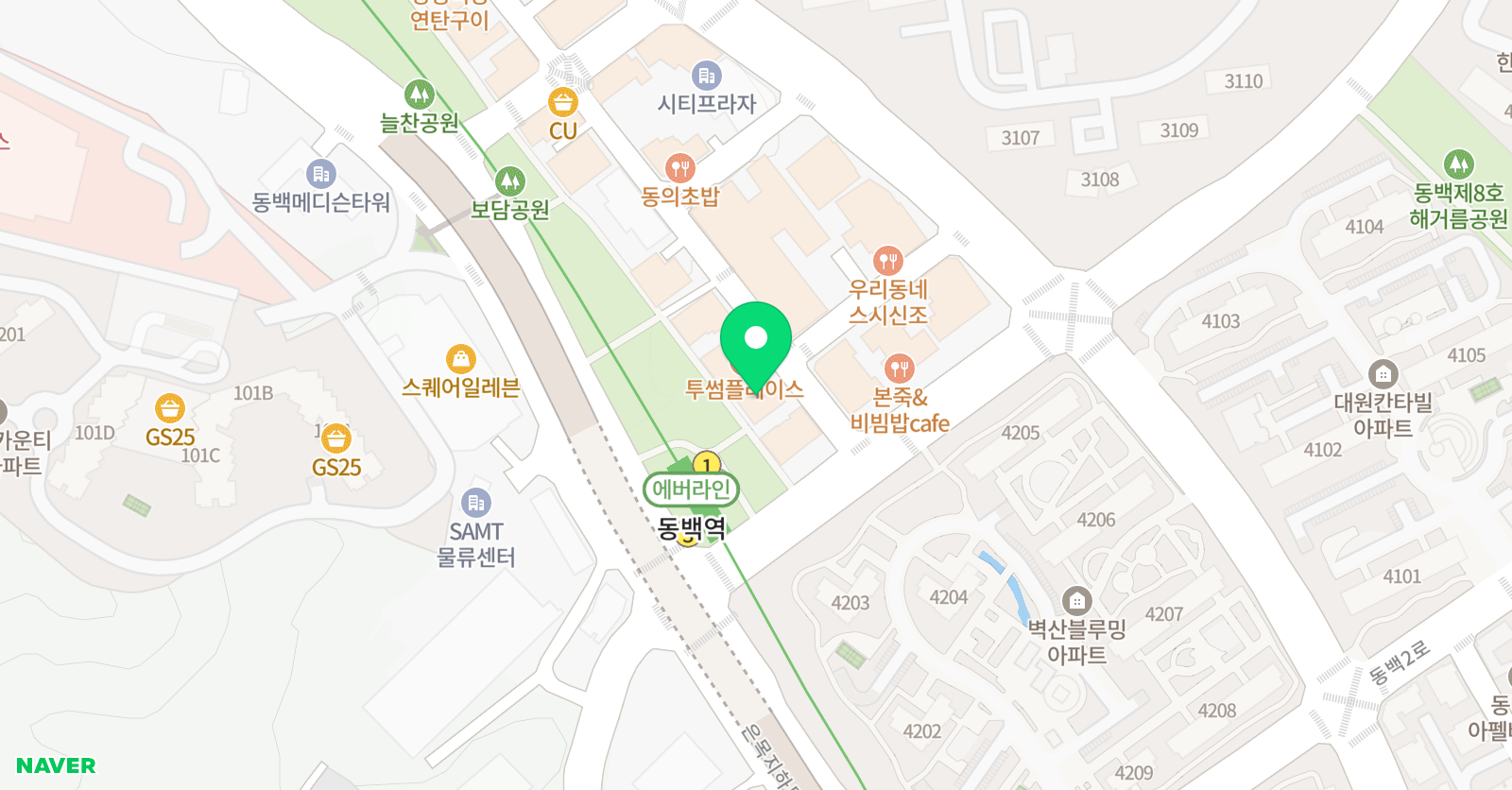 생각하는황소 동백 위치