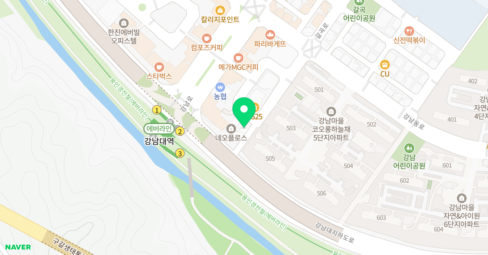 청담어학원 에이프릴어학원 용인기흥브랜치 위치