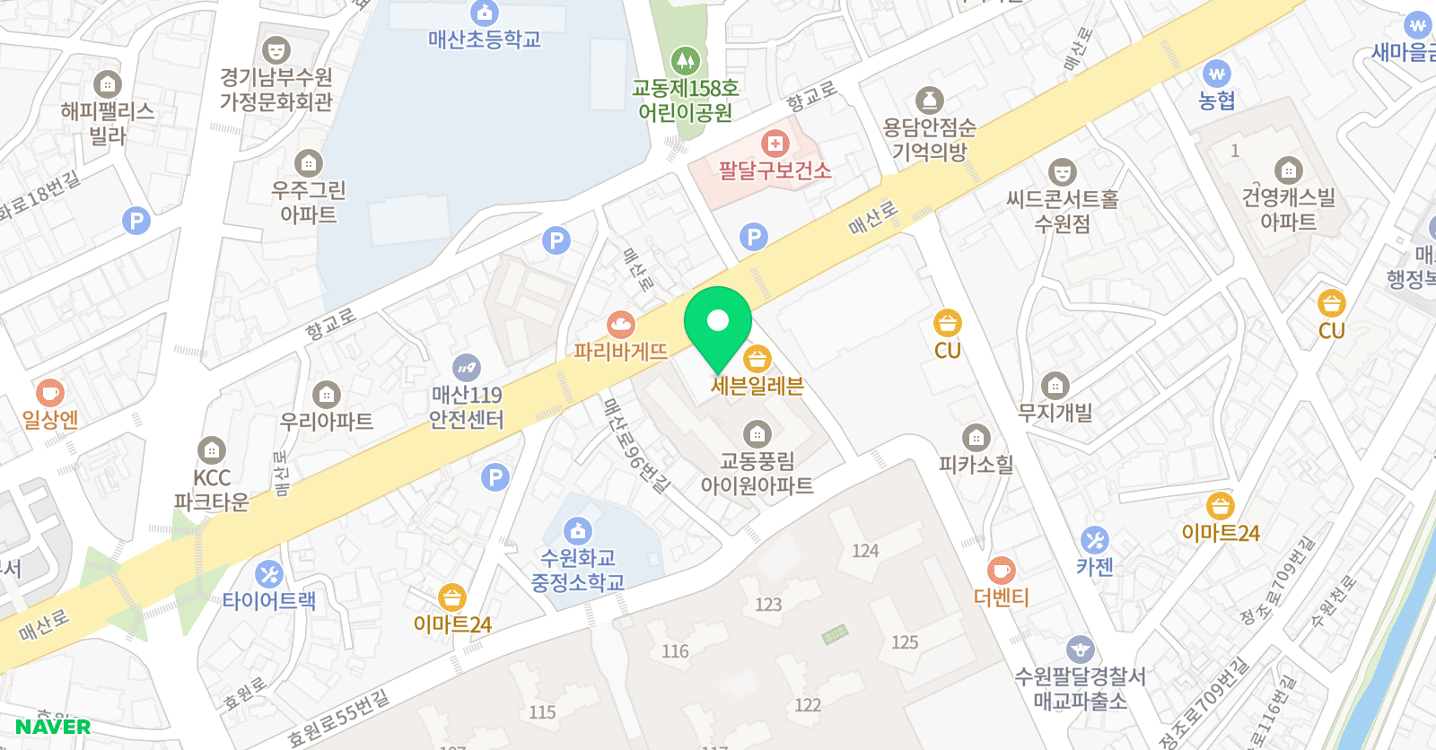용인대매산 태권도장&점프킹 줄넘기클럽 위치
