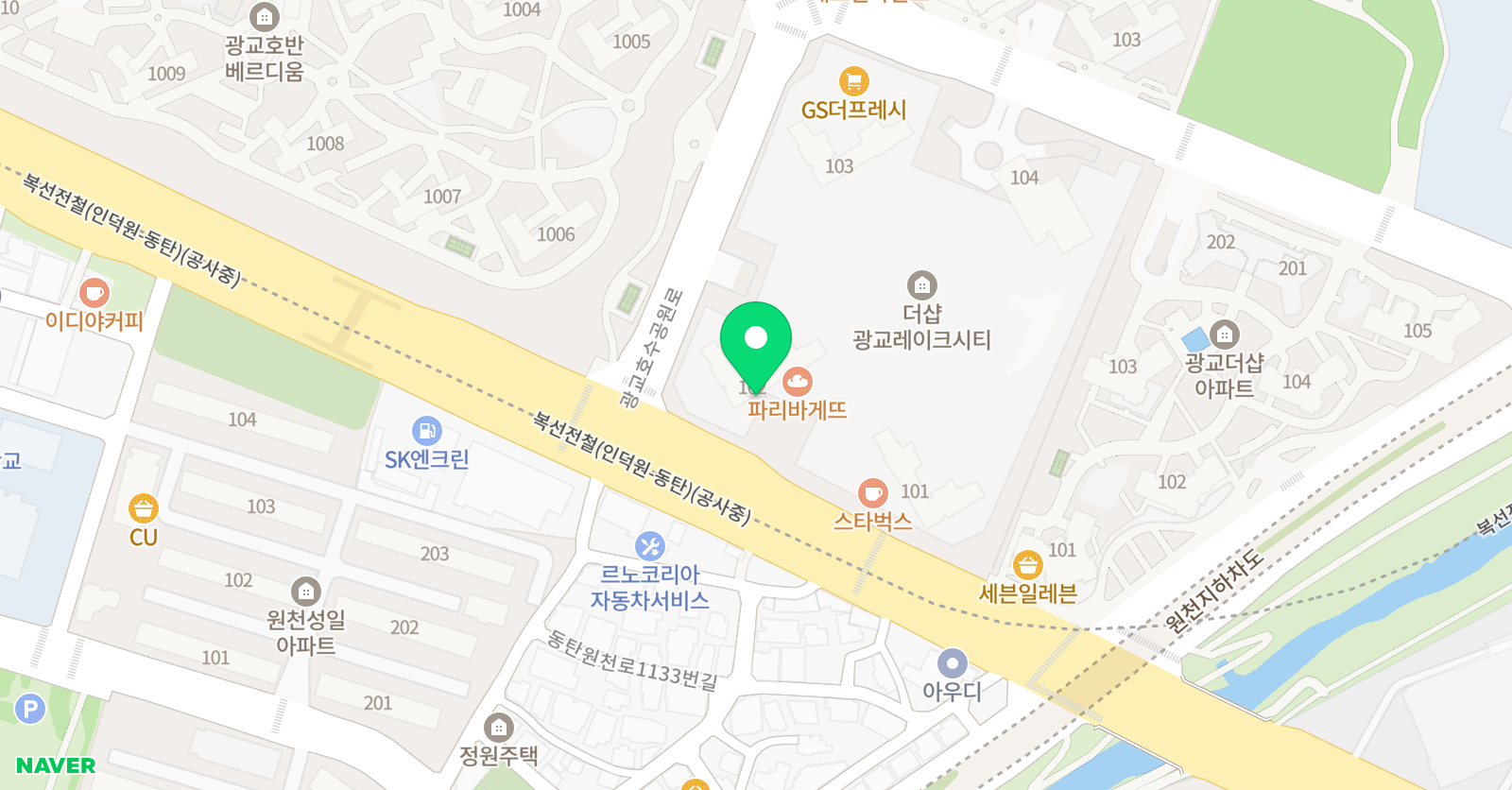 뮤엠 영어 뮤엠폴리오 광교레이크시티점 위치