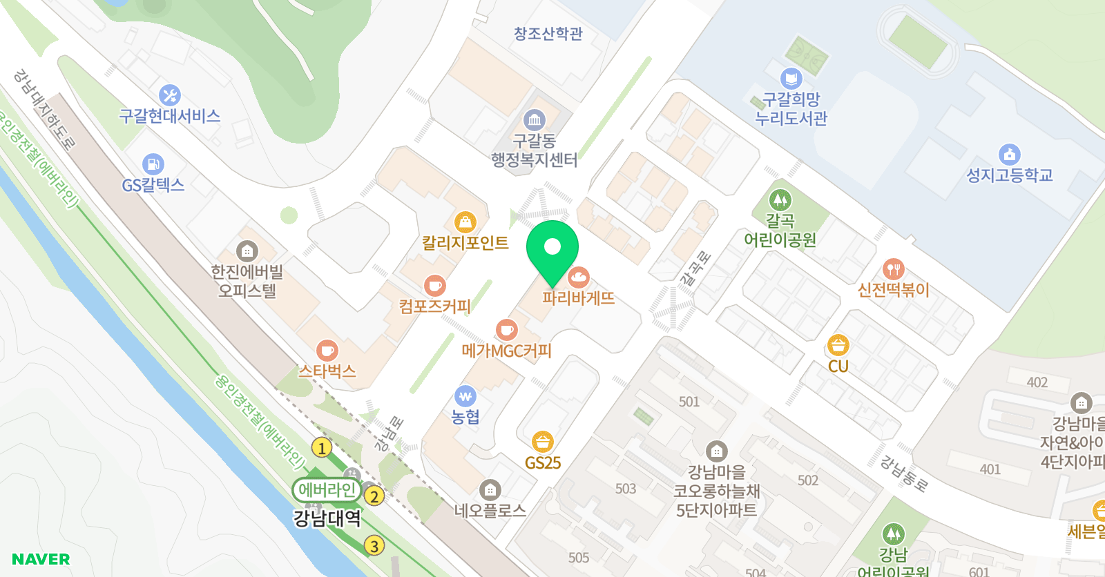 생각나래 아카데미 논술 구갈점 위치