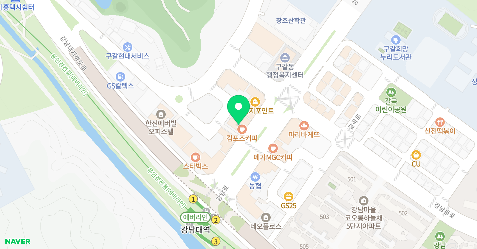 M&J 학원 영어 수학 위치