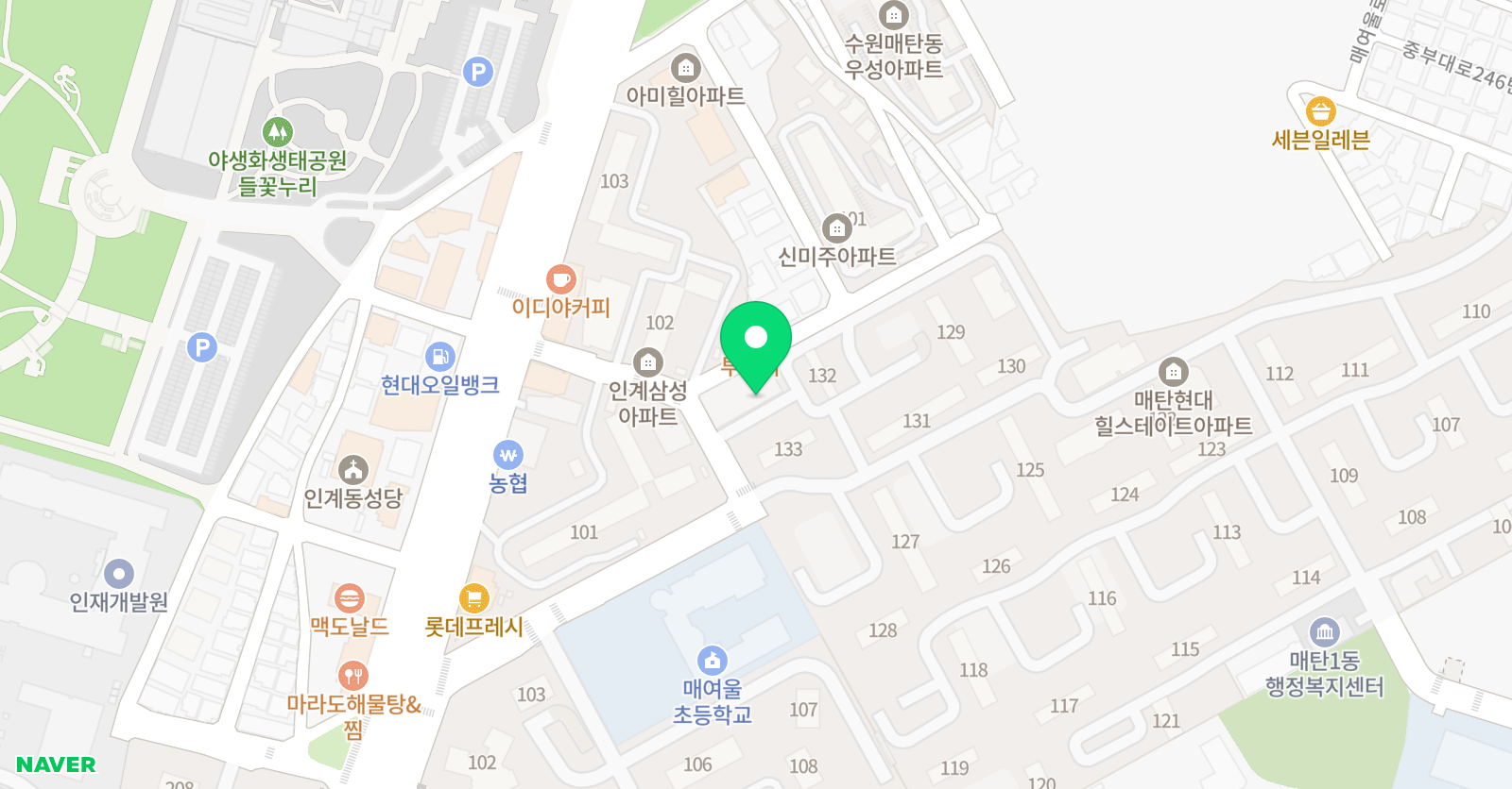 키즈엔리딩 수원매여울점 위치