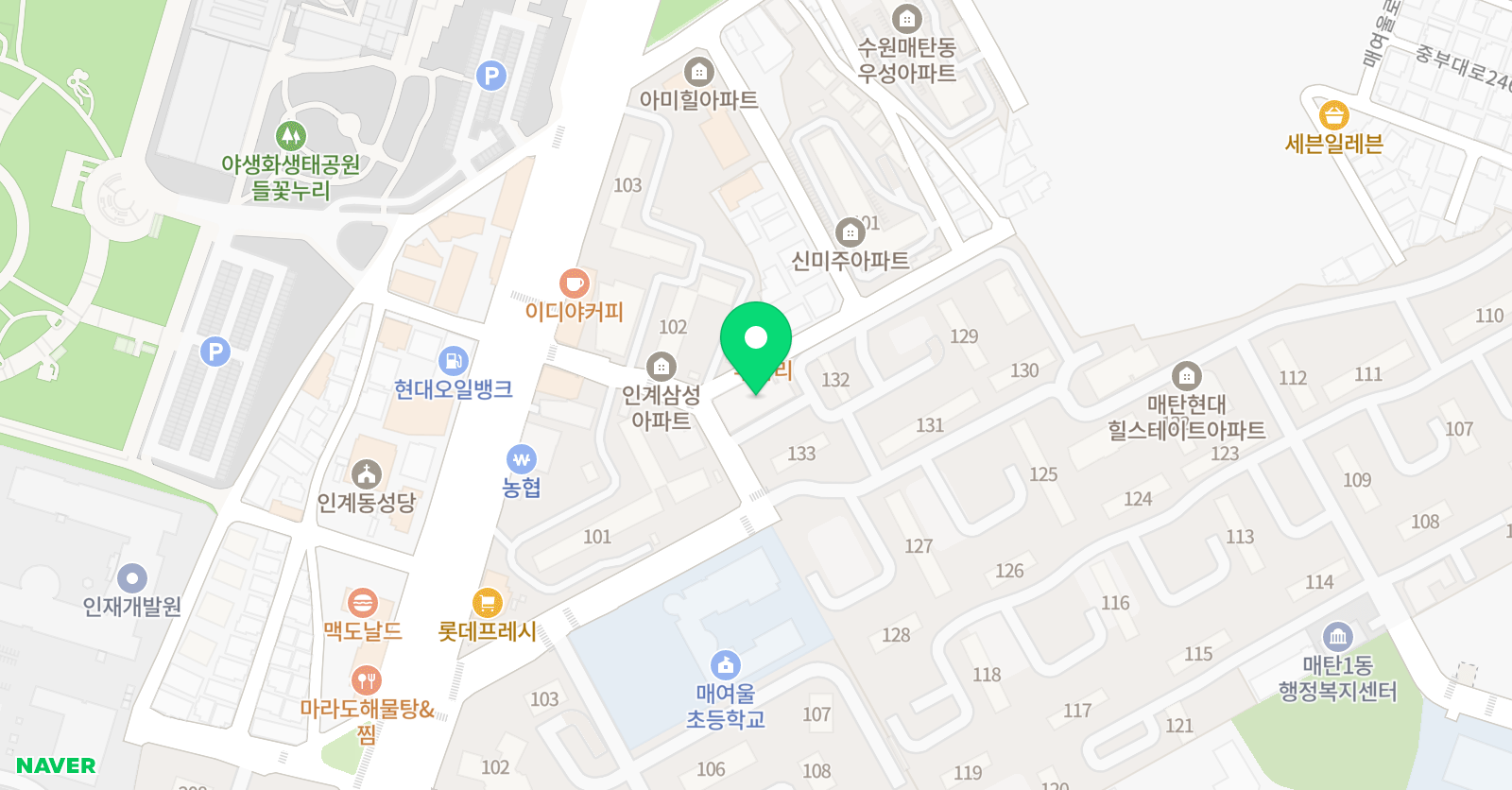 영렘브란트 수원매탄센터 위치