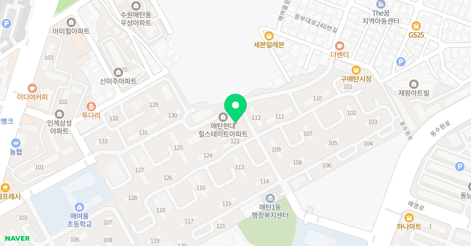 삼성 영어 매탄 C&A교실 위치