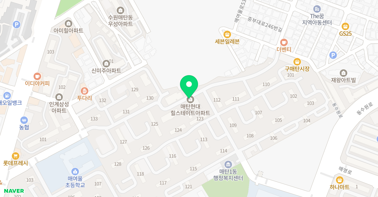 매탄예닮 음악학원 위치