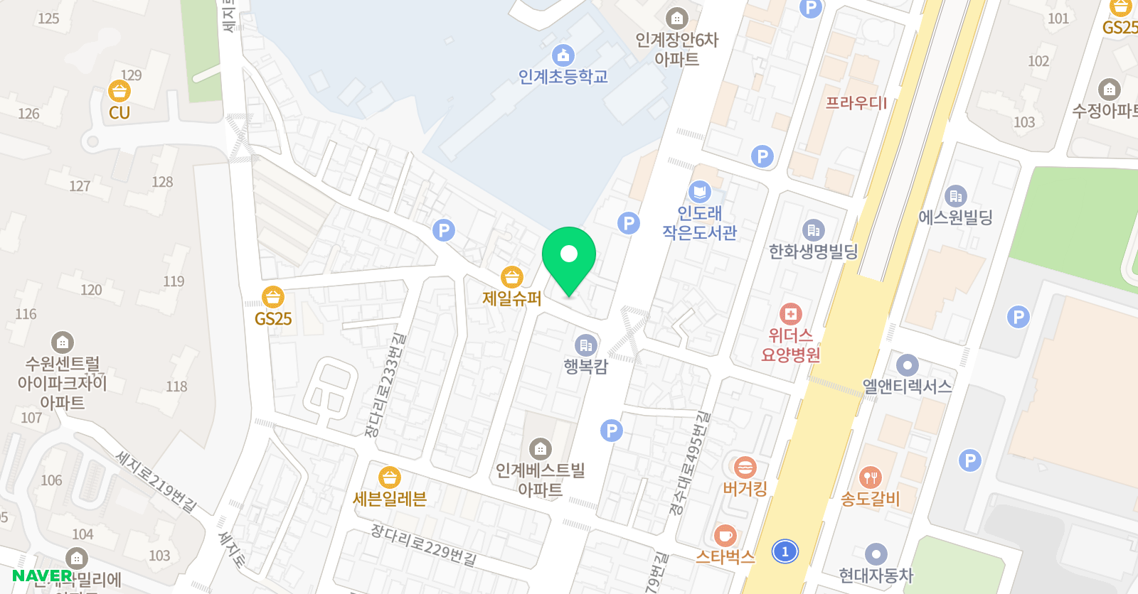 용인대정인 태권도 위치