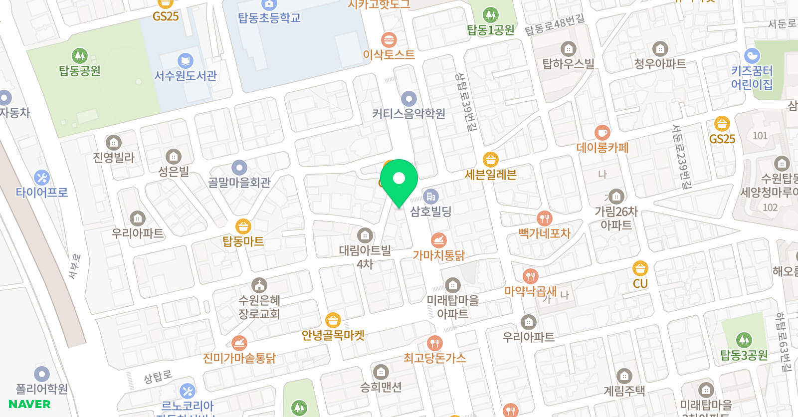 푸르넷 공부방 탑동 공부방 위치