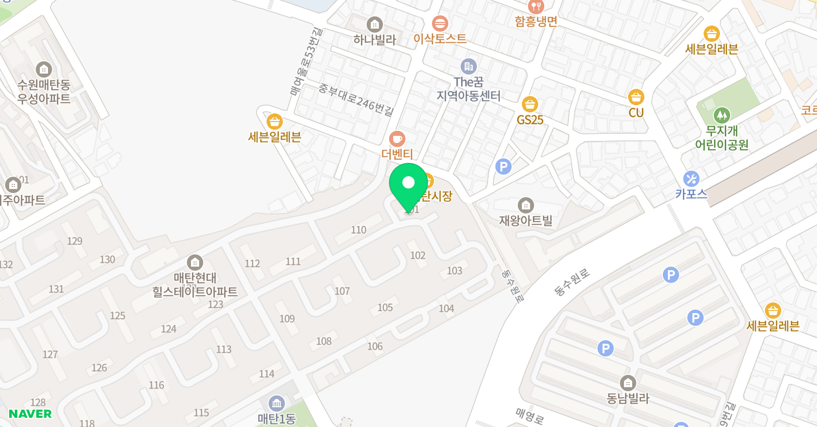 아소비 수원 매탄힐스테이트점 위치
